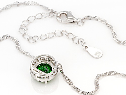 Bella Luce® 3.31ctw Emerald And White Diamond Simulants Rhodium Over Silver Pendant With Chain