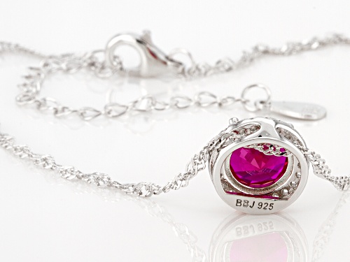 Bella Luce® Lab Created Ruby And White Diamond Simulant Rhodium Over Silver Pendant With Chain