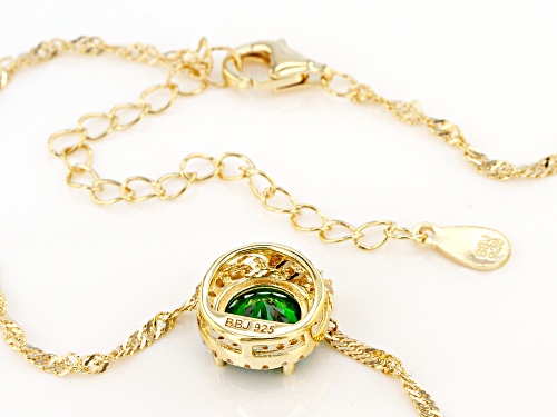 Bella Luce ® 3.31ctw Emerald And White Diamond Simulants Eterno™ Yellow Pendant With Chain