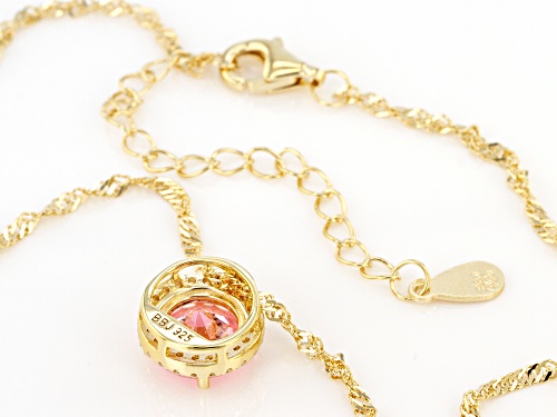 Bella Luce ® 3.72ctw Pink And White Diamond Simulants Eterno™ Yellow Pendant With Chain