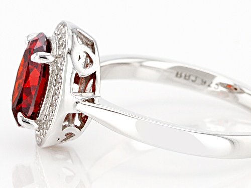 Bella Luce ® 3.27ctw Garnet And White Diamond Simulants Rhodium Over Sterling Silver Ring - Size 7