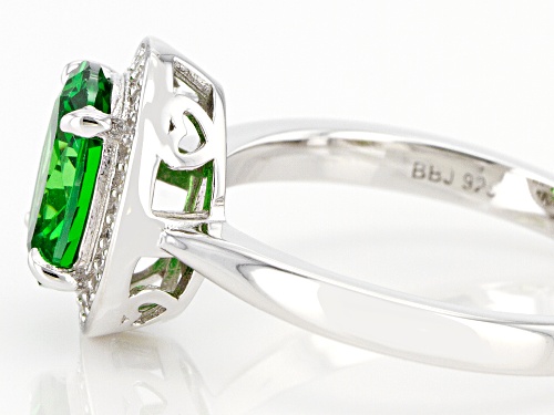 Bella Luce ® 3.07ctw Emerald And White Diamond Simulants Rhodium Over Sterling Silver Ring - Size 8