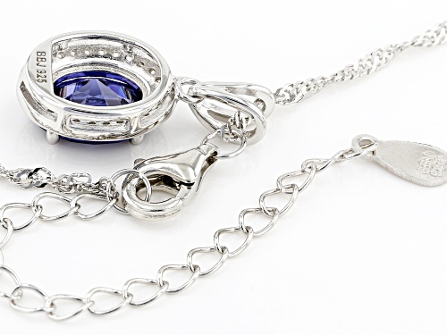 Bella Luce® Esotica™ Tanzanite And White Diamond Simulants Rhodium Over Silver Pendant With Chain