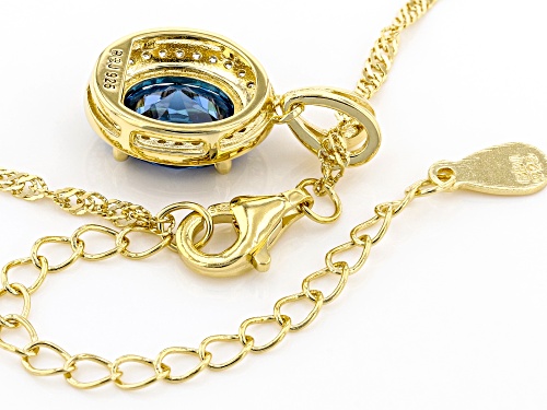 Bella Luce® 3.29ctw Blue Sapphire And White Diamond Simulants Eterno™ Yellow Pendant With Chain