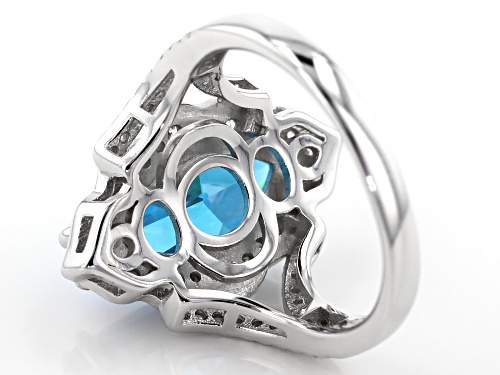 Bella Luce ® 7.01ctw Neon Apatite And White Diamond Simulants Rhodium Over Sterling Silver Ring - Size 7