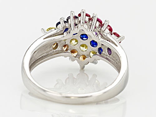 Bella Luce ® 2.19ctw Multicolor Gemstone Simulants Rhodium Over Sterling Silver Ring - Size 10
