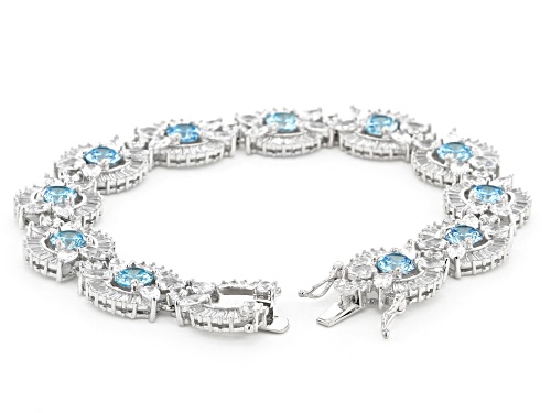 Bella Luce®45.07ctw Neon Apatite And White Diamond Simulants Rhodium Over Sterling Silver Bracelet - Size 8