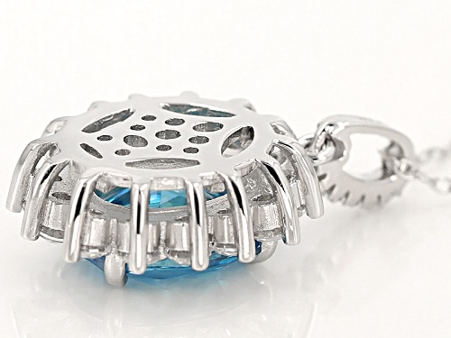 Bella Luce®8.62ctw Neon Apatite & White Diamond Simulants Rhodium Over Sterling Pendant With Chain