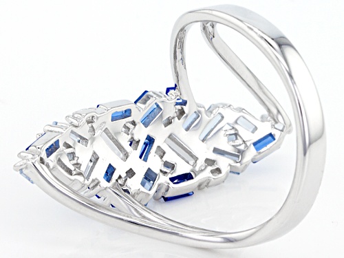 Bella Luce ® 2.62ctw Blue And White Diamond Simulants And Lab Blue Spinel Rhodium Over Silver Ring - Size 5