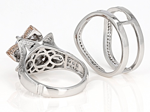 Bella Luce®5.49ctw Rhodium and 14k Rose Gold Over Sterling Silver Ring With Guard(3.20ctw DEW) - Size 5