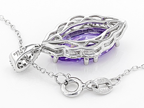 Bella Luce ® 6.76CTW Lavender & White Diamond Simulants Rhodium Over Silver Pendant With Chain