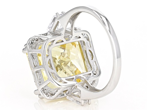 Bella Luce ® 19.28CTW Canary & White Diamond Simulants Rhodium Over Sterling Silver Ring - Size 7