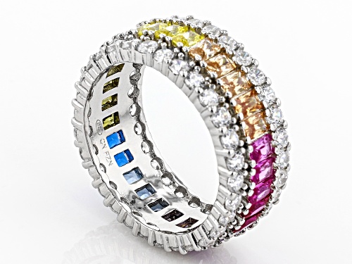 Bella Luce ® 7.95CTW Multicolor Gemstone Simulants Rhodium Over Sterling Silver Ring - Size 8