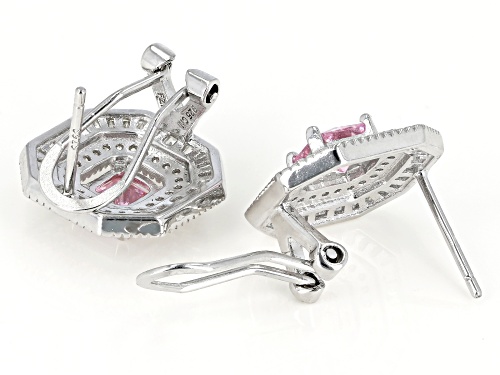 Bella Luce ® 4.70CTW Pink & White Diamond Simulants Rhodium Over Silver Earrings (3.02CTW DEW)