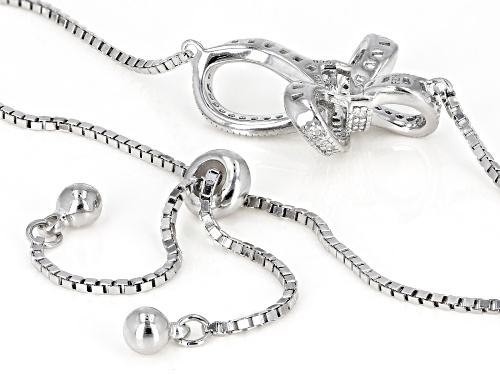 Bella Luce ® 0.78CTW White Diamond Simulant Rhodium Over Sterling Silver Adjustable Cross Bracelet