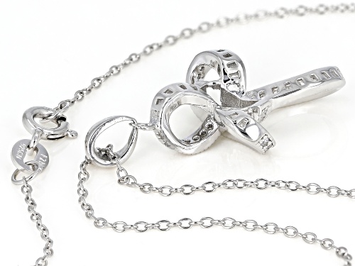 Bella Luce ® 0.78CTW White Diamond Simulant Rhodium Over Sterling Silver Cross Pendant With Chain