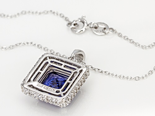 Bella Luce®10.05CTW Esotica™Tanzanite/White Diamond Simulants Rhodium Over Silver Pendant With Chain