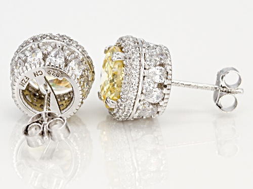Bella Luce ® 12.24CTW Canary & White Diamond Simulants Rhodium Over Silver Earrings (7.56CTW DEW)
