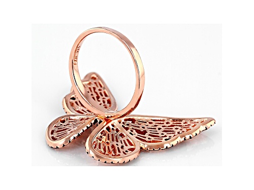 Bella Luce ® 4.42CTW Mocha And Champagne Diamond Simulants Eterno (TM) Rose Butterfly Ring - Size 5