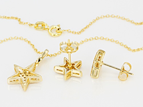 Bella Luce ® White Diamond Simulant Eterno ™ Yellow Starfish Earrings & Pendant With Chain Set