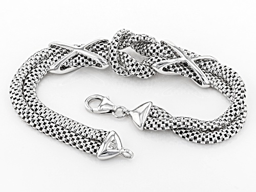 Bella Luce ® 0.52CTW White Diamond Simulant Rhodium Over Silver Bracelet - Size 8