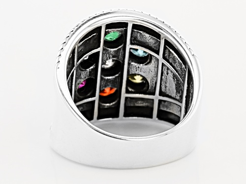 Bella Luce ® 4.06ctw Multi Color Gem Simulants Rhodium Over Sterling Silver Ring - Size 7