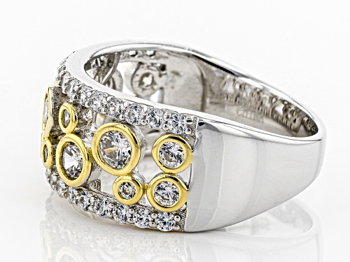 Bella Luce ® 1.96ctw White Diamond Simulant Rhodium And 14K Yellow Gold Over Silver Ring - Size 6