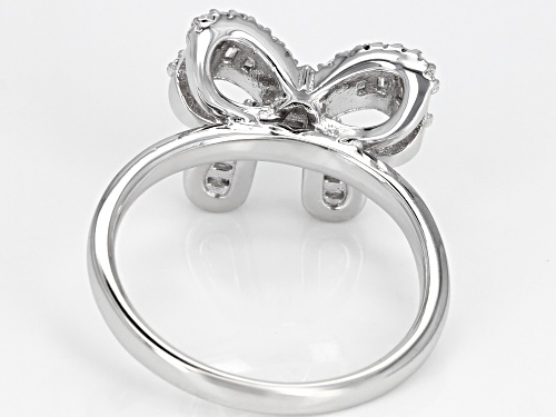 Bella Luce ® 0.93ctw White Diamond Simulant Rhodium Over Silver Bow Ring (0.55ctw DEW) - Size 9