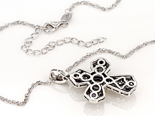 Bella Luce ® 0.84ctw Rhodium Over Sterling Silver Cross Pendant With Chain (0.46ctw DEW)