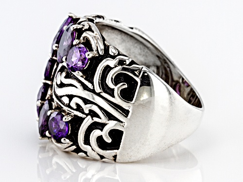 Bella Luce ® 5.91ctw Amethyst Simulant Rhodium Over Sterling Silver Ring - Size 5