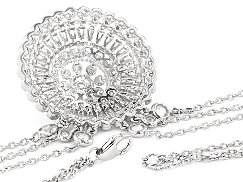 Bella Luce ® White Diamond Simulant Rhodium Over Sterling Silver Station Necklace - Size 18