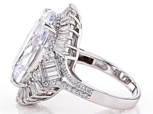 Bella Luce® 24.43ctw White Diamond Simulant Rhodium Over Sterling Silver Ring (14.98ctw DEW) - Size 5