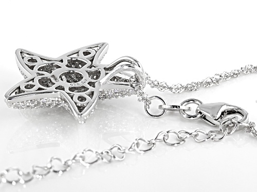 Bella Luce ® 1.80ctw Rhodium Over Silver Starfish Pendant With Chain (1.00ctw DEW)