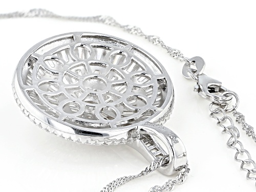 Bella Luce ® 6.95ctw White Diamond Simulant Rhodium Over Silver Pendant With Chain (3.55ctw DEW)