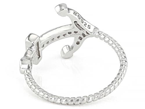 Bella Luce ® 0.28ctw Rhodium Over Sterling Silver Anchor Ring (0.16ctw DEW) - Size 7