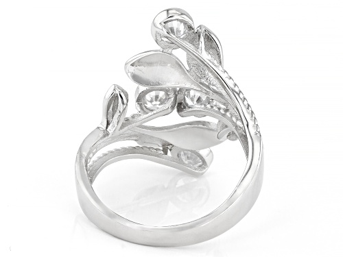 Bella Luce ® 1.62ctw Rhodium Over Sterling Silver Leaf Ring (1.00ctw DEW) - Size 8