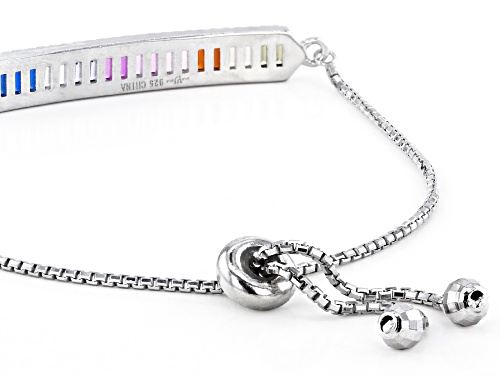 Bella Luce ® 2.44ctw Multi Gem Simulants Rhodium Over Sterling Silver Adjustable Bracelet