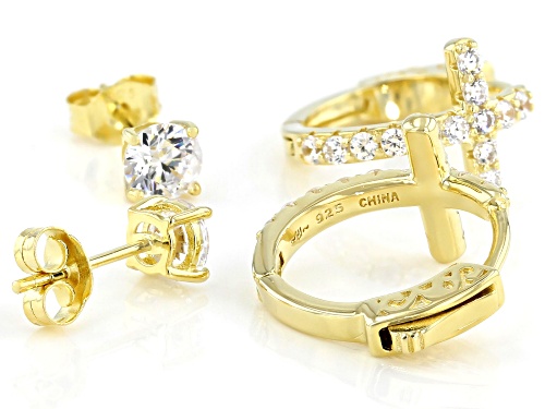 Bella Luce ® 2.35ctw Eterno™ Yellow Cross Hoop and Stud Earring Set (1.57ctw DEW)