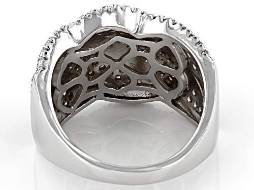 Bella Luce ® 2.06ctw Mocha And White Diamond Simulants Rhodium Over Silver Ring (1.17ctw DEW) - Size 8