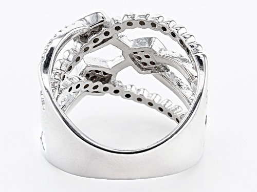 Bella Luce ® 0.69ctw Mocha And White Diamond Simulants Rhodium Over Silver Ring (0.39ctw DEW) - Size 5