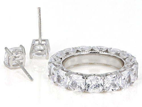 Bella Luce ® 15.03ctw Rhodium Over Sterling Silver Ring And Earrings (8.58ctw DEW)