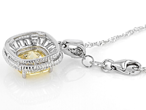 Bella Luce ® 6.39ctw Canary And White Diamond Simulants Rhodium Over Silver Pendant With Chain