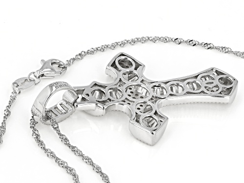 Bella Luce ® 3.35ctw Rhodium Over Silver Cross Pendant With Chain (2.24ctw DEW)