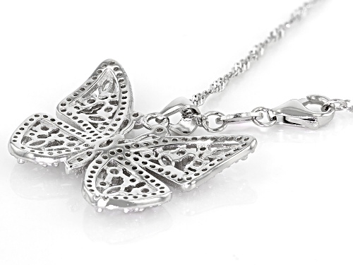 Bella Luce ® 2.16ctw Rhodium Over Sterling Silver Butterfly Pendant With Chain (1.06ctw DEW)