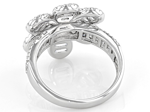Bella Luce ® 2.95ctw Rhodium Over Sterling Silver Flower Ring (2.46ctw DEW) - Size 7