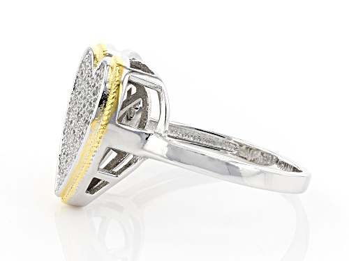 Bella Luce ® 0.91ctw Rhodium And 14K Yellow Gold Over Sterling Silver Heart Ring (0.65ctw DEW) - Size 7