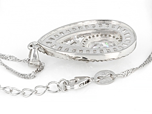Bella Luce ® 4.86ctw White Diamond Simulant Rhodium Over Silver Pendant With Chain (3.24ctw DEW)