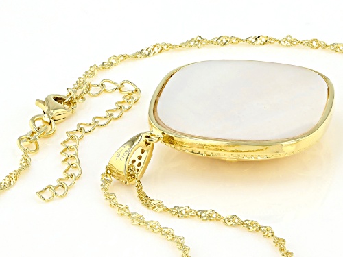 Bella Luce ® 19.01ctw Mother Of Pearl And White Diamond Simulant Eterno™ Yellow Pendant With Chain