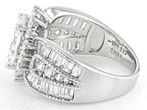 Bella Luce® 5.86ctw White Diamond Simulant Platinum Over Sterling Silver Ring (3.01ctw DEW) - Size 6