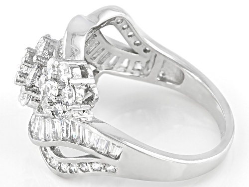 Bella Luce® 2.91ctw White Diamond Simulant Rhodium Over Sterling Silver Ring (1.63ctw DEW) - Size 5